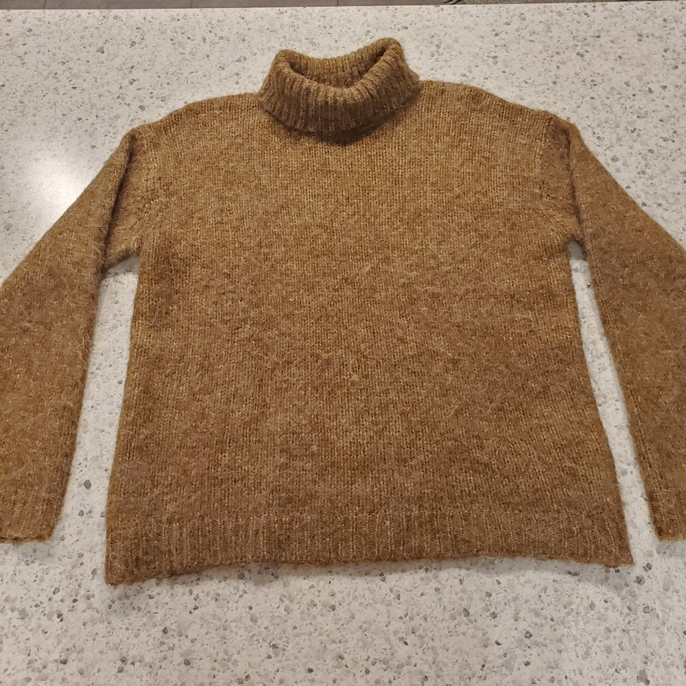 Kaffe Medium Wool Mix Sweater Kasarla Roll Neck Pullover Brown Knit Turtleneck - Picture 10 of 16